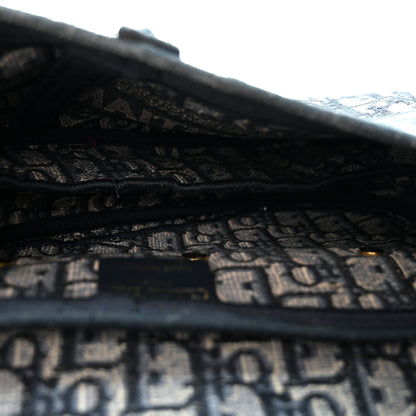 Christian Dior Oblique Embroidered Saddle Bag Blue 5 of 10