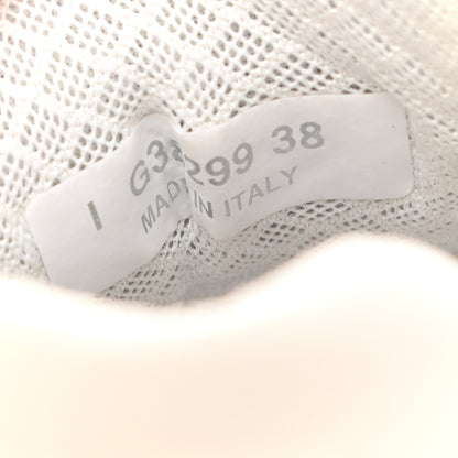 Chanel Mesh Suede Calfskin Grained Calfskin Womens CC Sneakers 38 Grey White 8 of 9