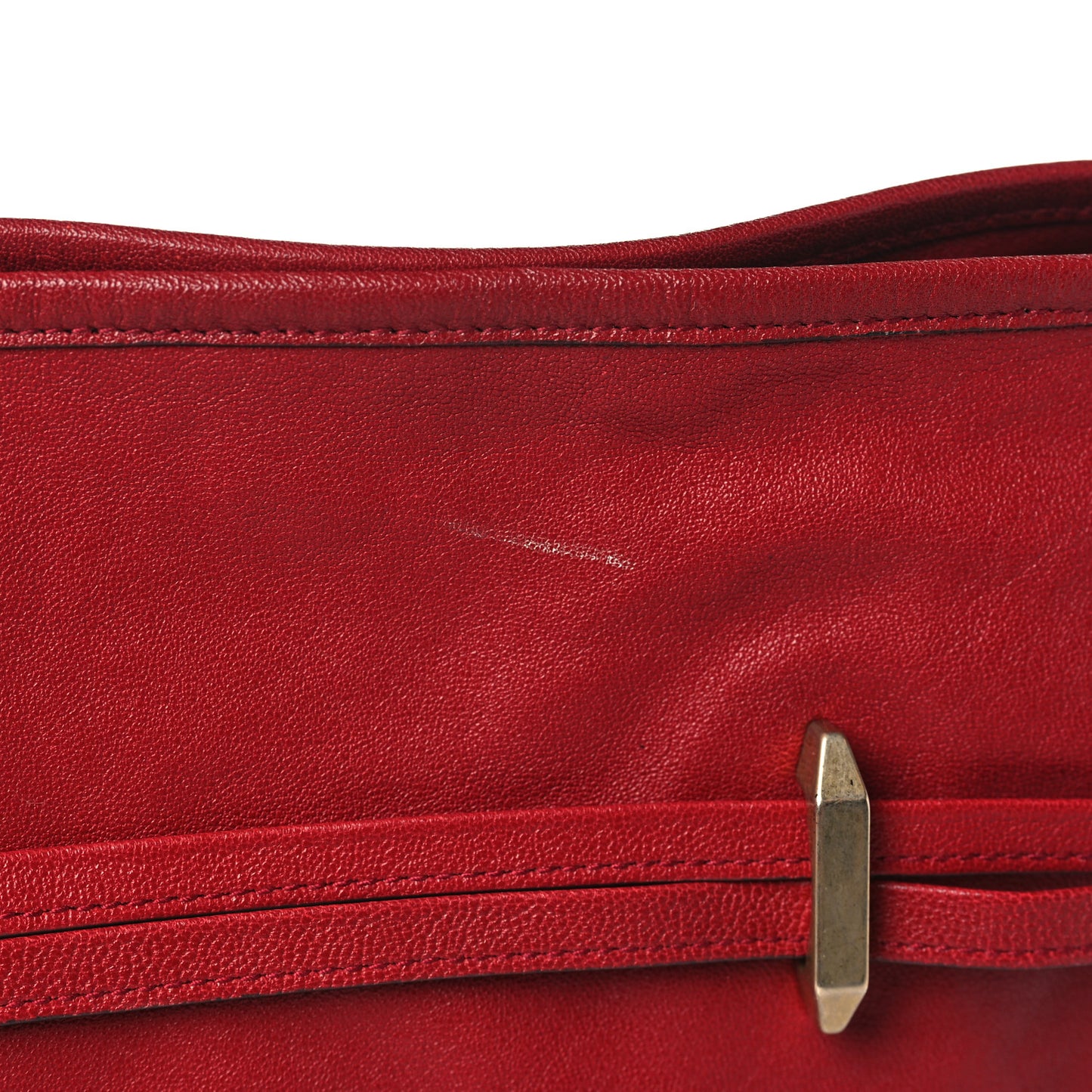 Sakai Be Green Calfskin Horsebit 1955 Cinch Top Messenger Bag New Cherry Red