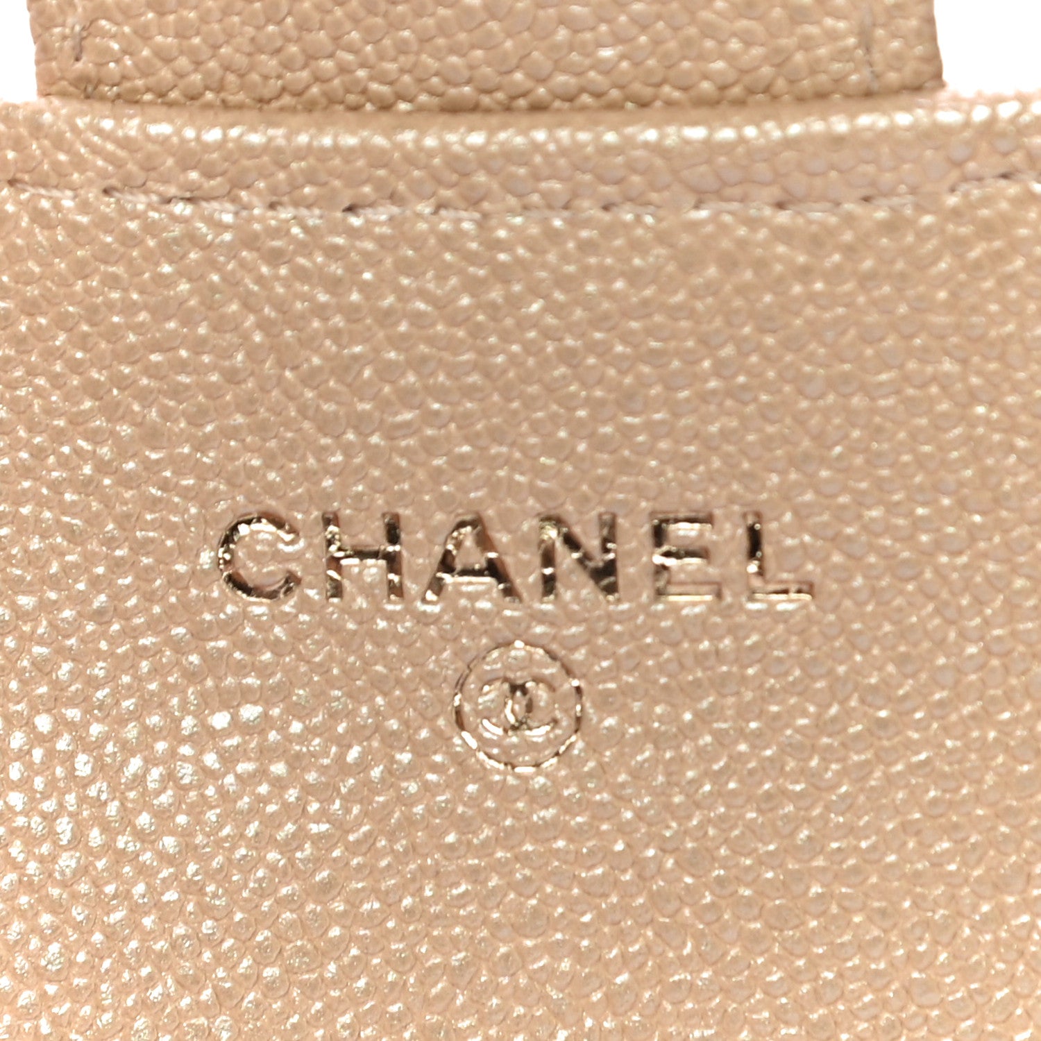 Chanel Iridescent Caviar Quilted Flap Card Holder Beige 6 of 12