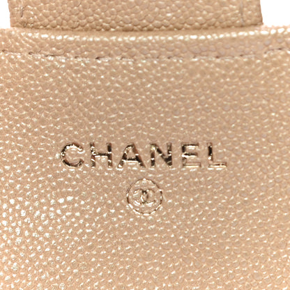 Chanel Iridescent Caviar Quilted Flap Card Holder Beige 6 of 12