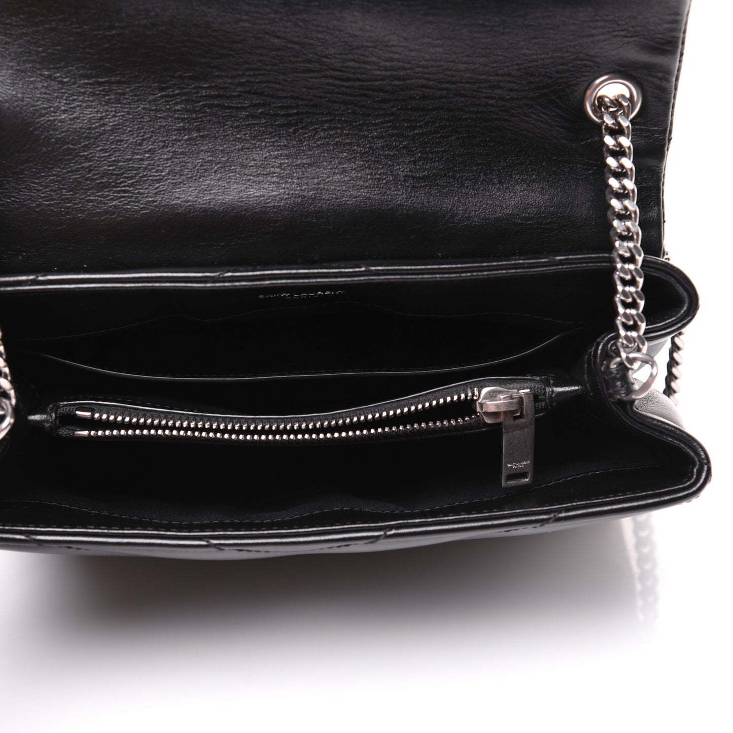 Calfskin Y Quilted Monogram Small Loulou Chain Satchel Black