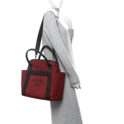 Hermes Canvas The Grooming Bag Rouge H Chocolat 3 of 12