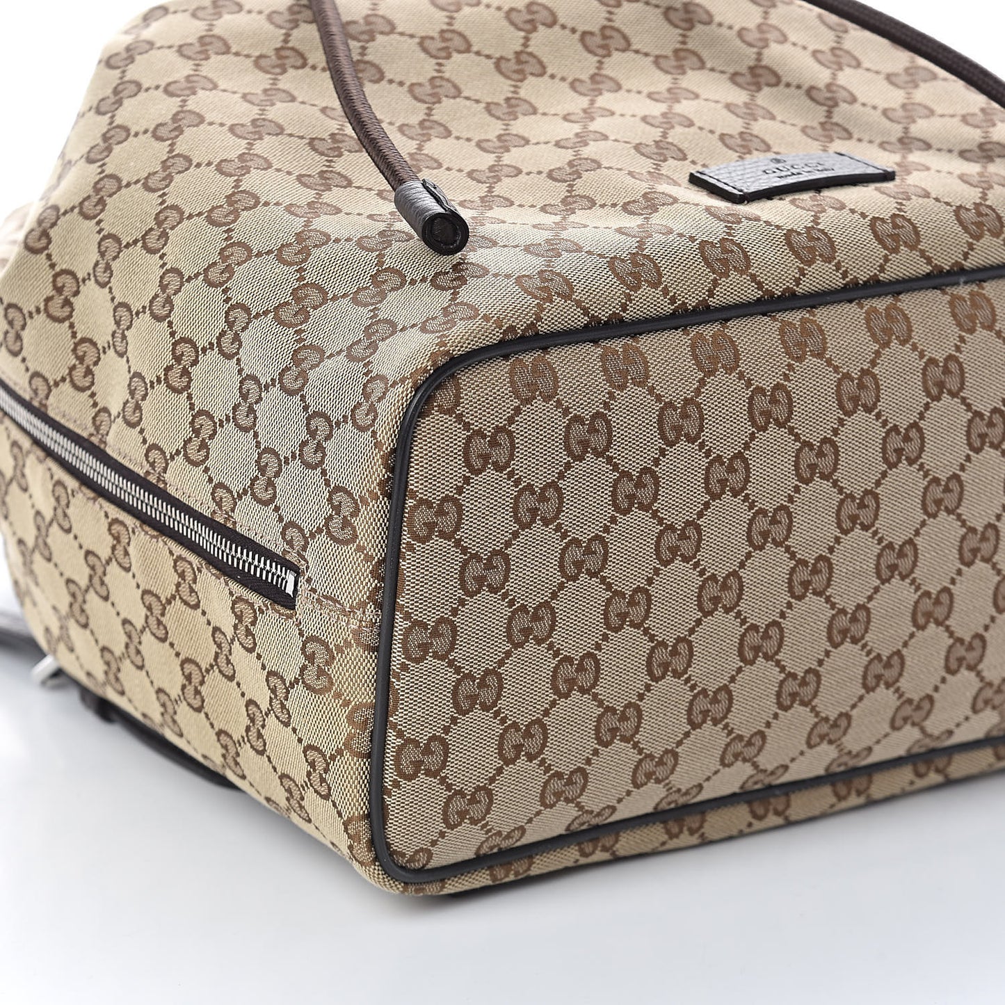 Monogram Dollar Calfskin O Drawstring Backpack Beige Ebony Testa di Moro Dark Chocolate