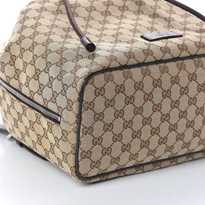 Gucci Monogram Dollar Calfskin O Drawstring Backpack Beige Ebony Testa di Moro Dark Chocolate 8 of 9
