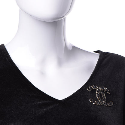 Chanel Lambskin Chain CC Brooch Black Gold 2 of 5