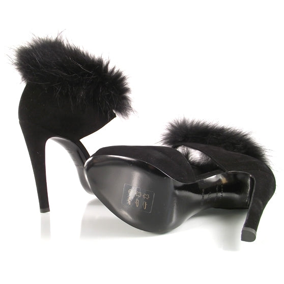 Hermes Suede Mink Baggatelle Platform Heels 36.5 Black 5 of 7
