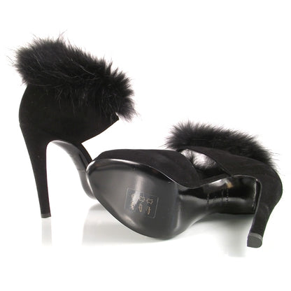 Hermes Suede Mink Baggatelle Platform Heels 36.5 Black 5 of 7