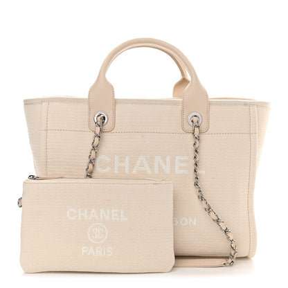 Chanel Mixed Fibers Small Deauville Tote White 1 of 15