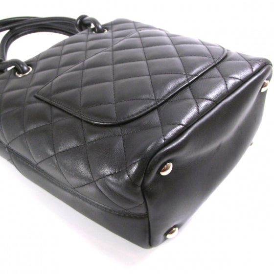Chanel Calfskin Quilted Small Cambon Tote Black White 5 of 12