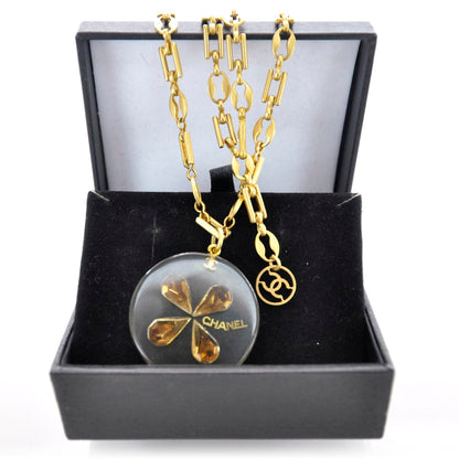 Chanel Resin Crystal Clover Necklace 4 of 6