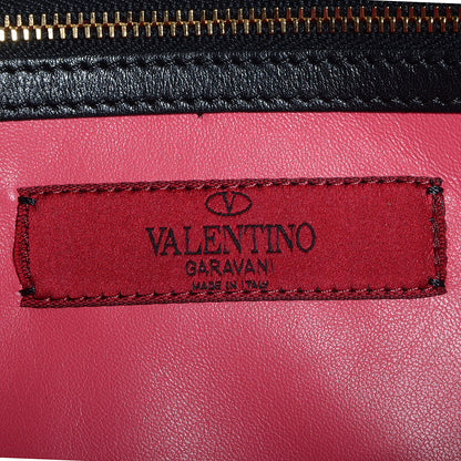 Valentino Garavani Calfskin Carmen Medium Tote Black Deep Rose 7 of 8