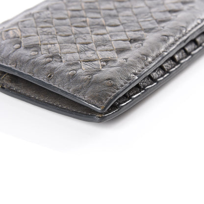 Bottega Veneta Ostrich Intrecciato Long Bi-Fold Wallet Ardoise 7 of 12