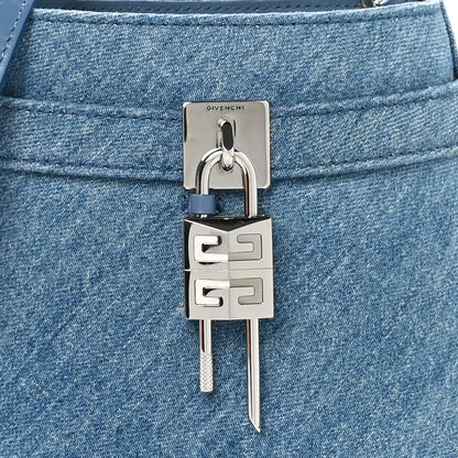Givenchy Denim Shark Lock Bucket Bag Medium Blue 7 of 9