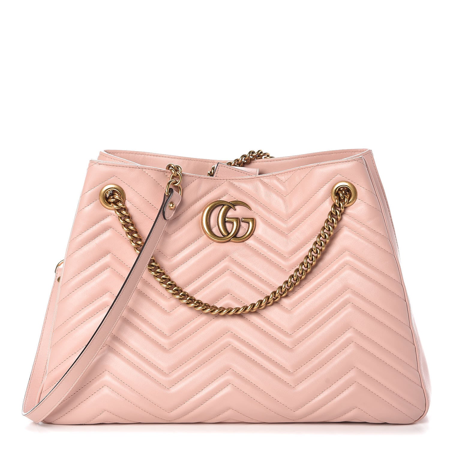 Gucci Calfskin Matelasse Medium GG Marmont Shoulder Tote Bag Perfect Pink 1 of 10