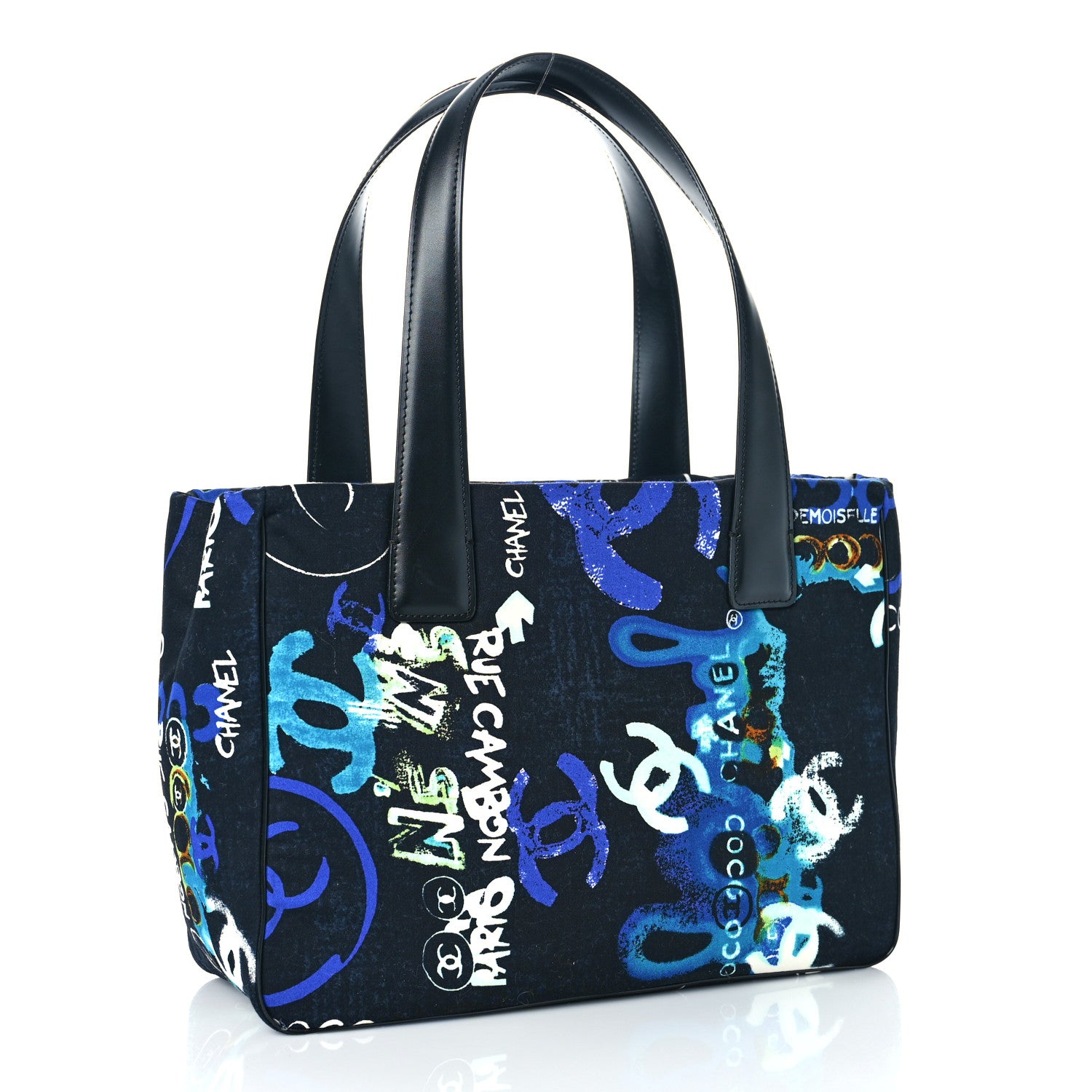 Chanel Canvas Coco Print Tote Black Multi 3 of 9