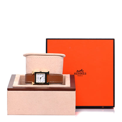 Hermes Stainless Steel Epsom 21mm Heure H Hour Quartz Watch Gold 5 of 5