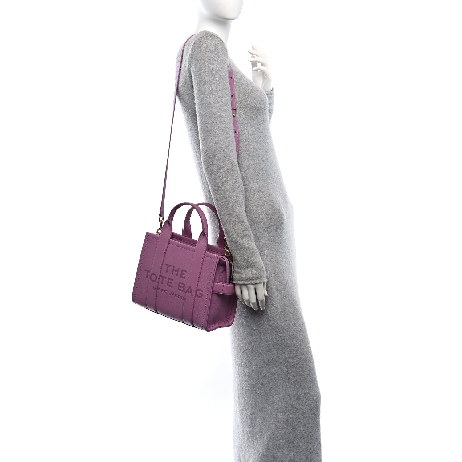 Marc Jacobs Grained Calfskin Small The Tote Bag Orchid Haze 2 of 9