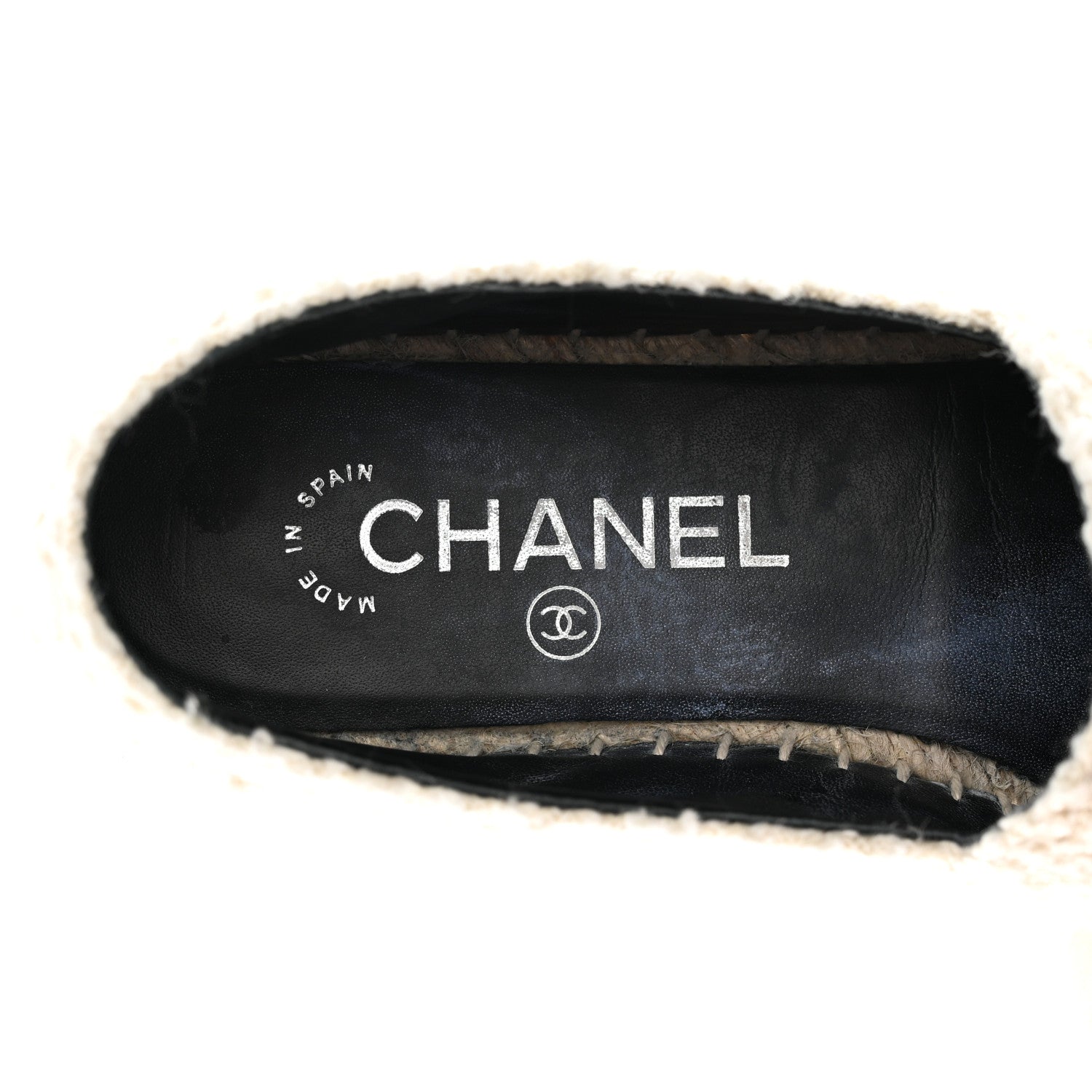 Chanel Tweed Grosgrain CC Espadrilles 36 White Black 8 of 10