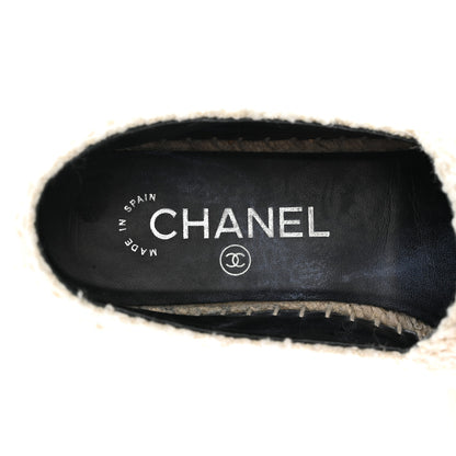 Chanel Tweed Grosgrain CC Espadrilles 36 White Black 8 of 10