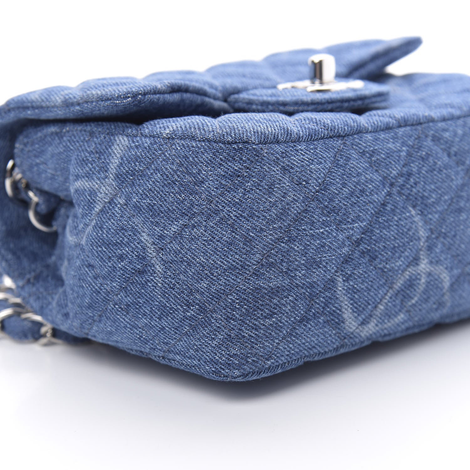Chanel Denim CC Quilted Mini Square Flap Blue 9 of 11