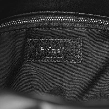 Saint Laurent Lambskin Quilted Medium Loulou Puffer Monogram Chain Satchel Black 7 of 11