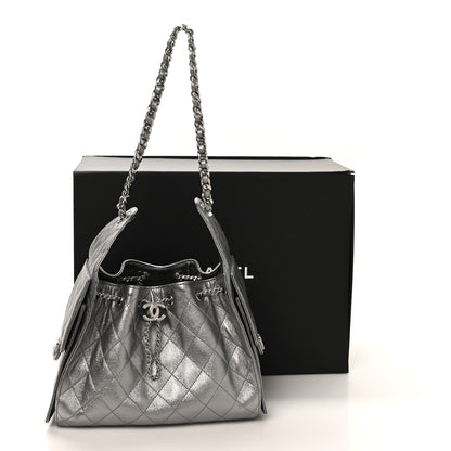 Chanel Metallic Caviar Quilted Small Chanel 25 Handbag Anthracite 19 of 21