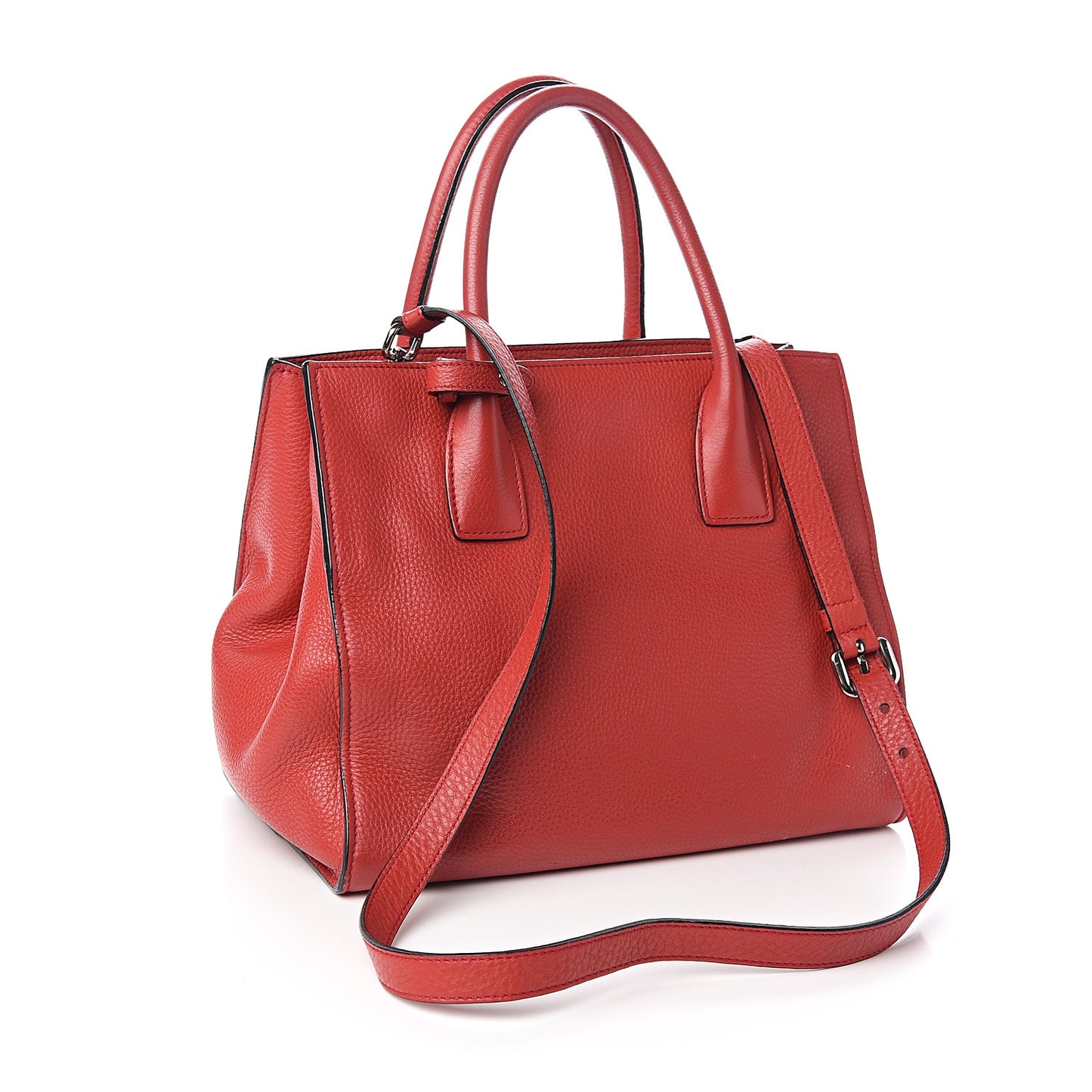 Vitello Daino Shopping Tote Rosso