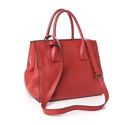 Prada Vitello Daino Shopping Tote Rosso 2 of 12