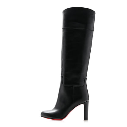 Christian Louboutin Calfskin Loo Botta 85 Knee High Boots 35.5 Black 1 of 9