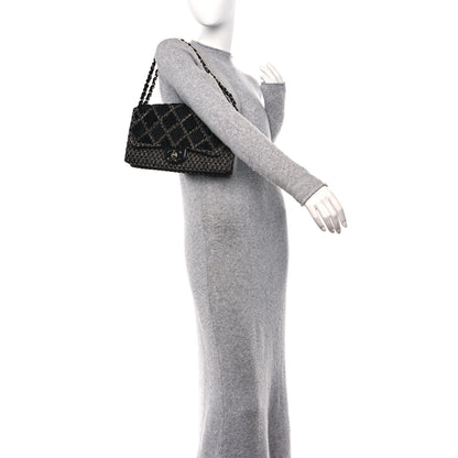 Chanel Sequin Tweed Icons Large Accordion 3 Flap Black 2 of 13