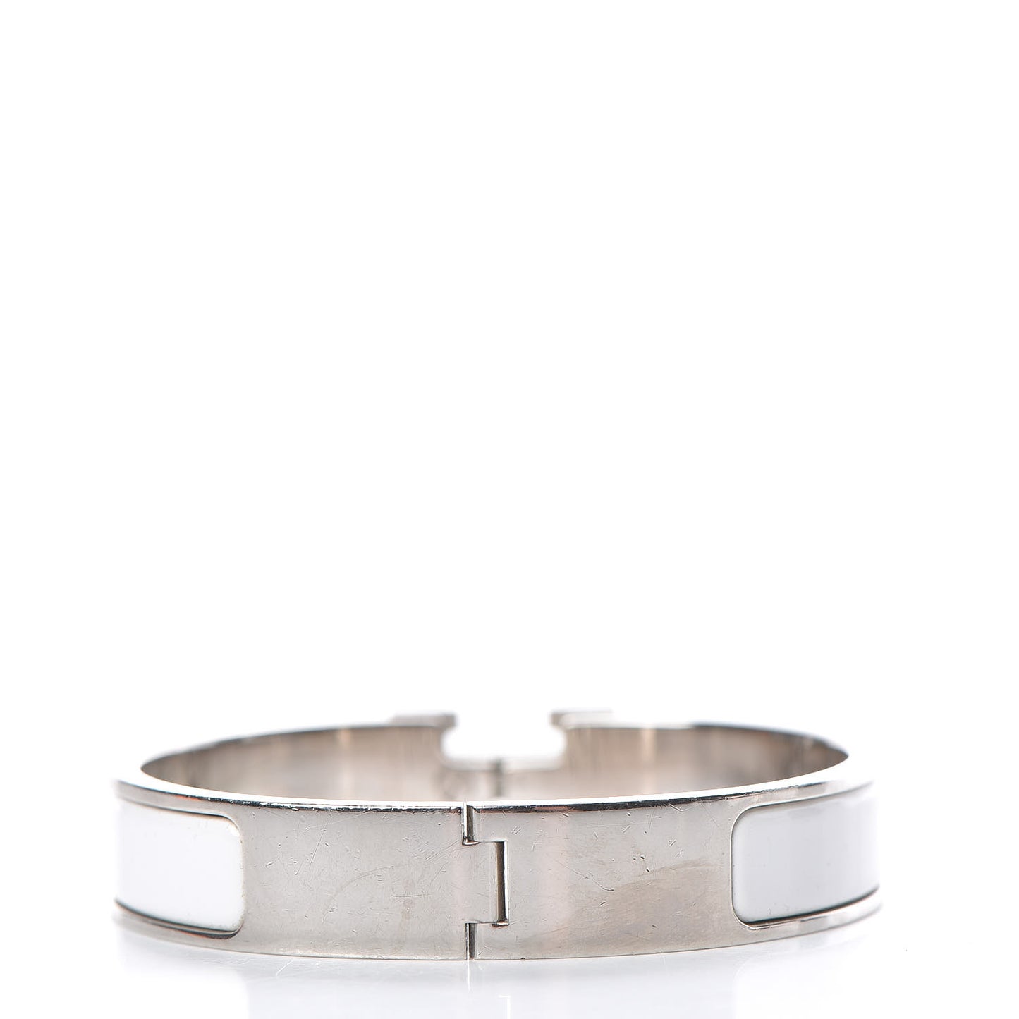 Enamel Narrow Clic Clac H Bracelet PM White