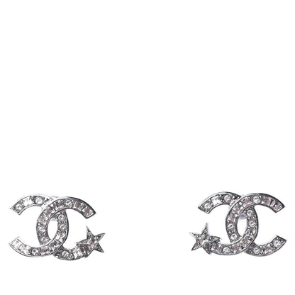 Chanel Crystal CC Starfall Earrings Silver 1 of 4