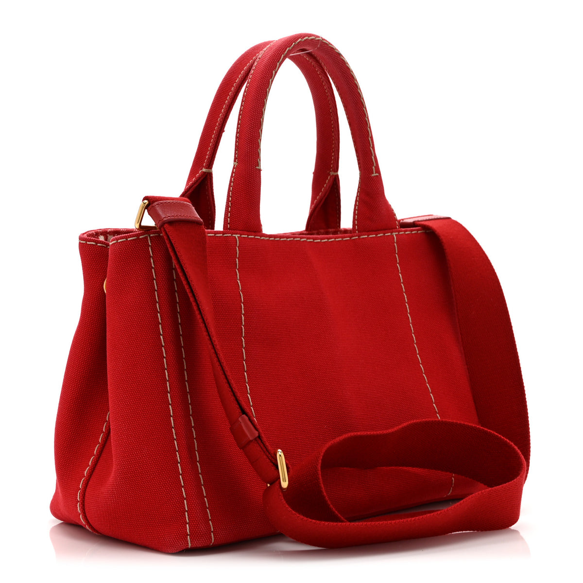 Prada Canapa Small Logo Tote Rosso Talco 3 of 10