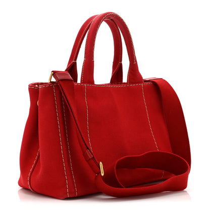 Prada Canapa Small Logo Tote Rosso Talco 3 of 10