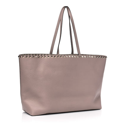 Valentino Garavani Grained Calfskin Rockstud Shoulder Tote Poudre 2 of 4