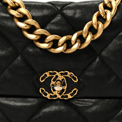 Chanel Goatskin Quilted Large Chanel 19 Flap Black 8 of 10