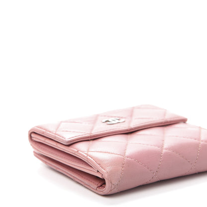Chanel Lambskin Quilted Compact French Flap Wallet Pink 11 of 12