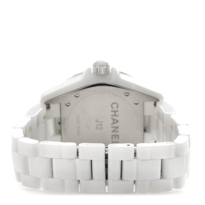 Chanel Stainless Steel Ceramic Diamond 38mm J12 Automatic Watch White 3 of 5