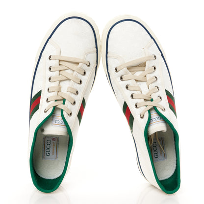 Gucci Jacquard Mini GG Monogram Web Mens 1977 Tennis Sneakers 10 White 2 of 9
