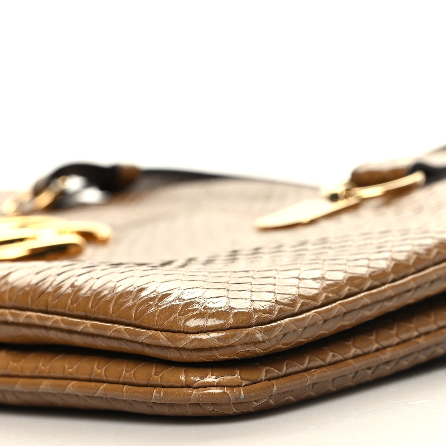 Gucci Snakeskin Large Arli Top Handle Bag Taupe 11 of 12