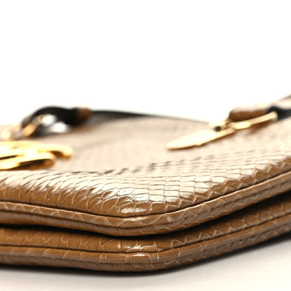 Gucci Snakeskin Large Arli Top Handle Bag Taupe 11 of 12