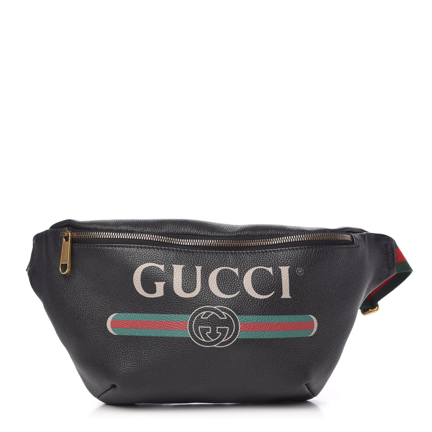 Grained Calfskin Logo Belt Bag Black