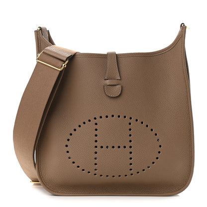 Hermes Taurillon Clemence Evelyne III PM Beige De Weimar 1 of 11