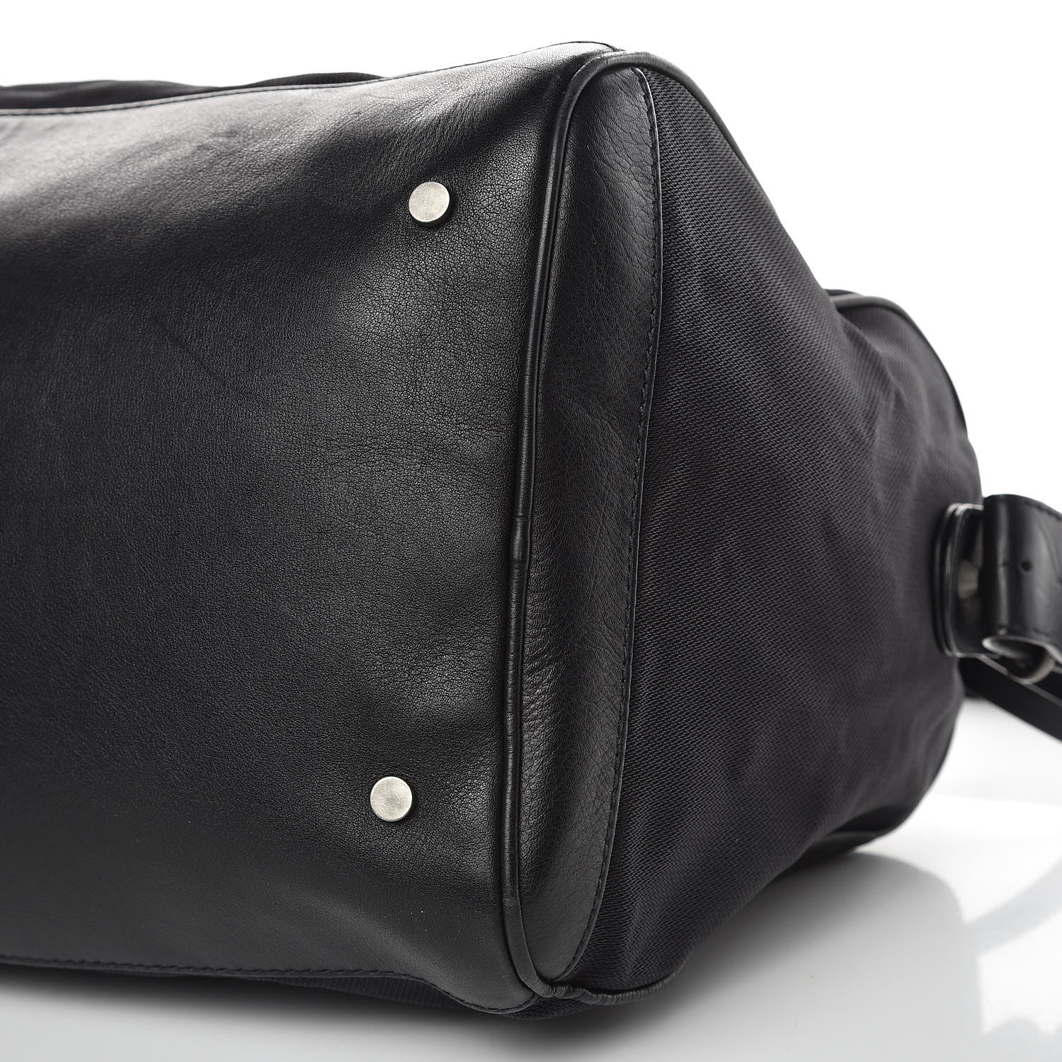 Balenciaga Nylon Agneau Classic Hardware Small Squash Duffle Bag Black 9 of 13