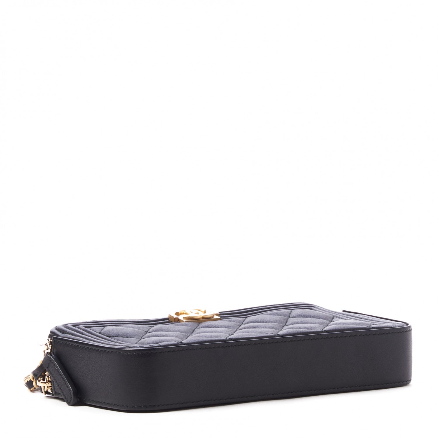 Chanel Calfskin Quilted Small Boy Clutch With Chain Black 4 of 11