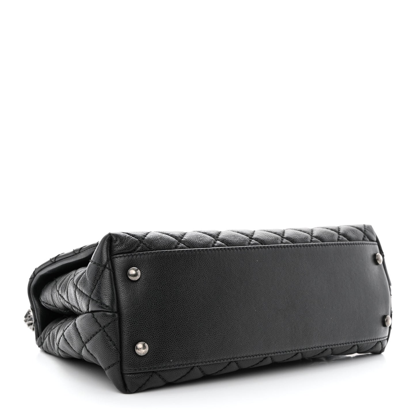Caviar Quilted Small Coco Handle Flap Black