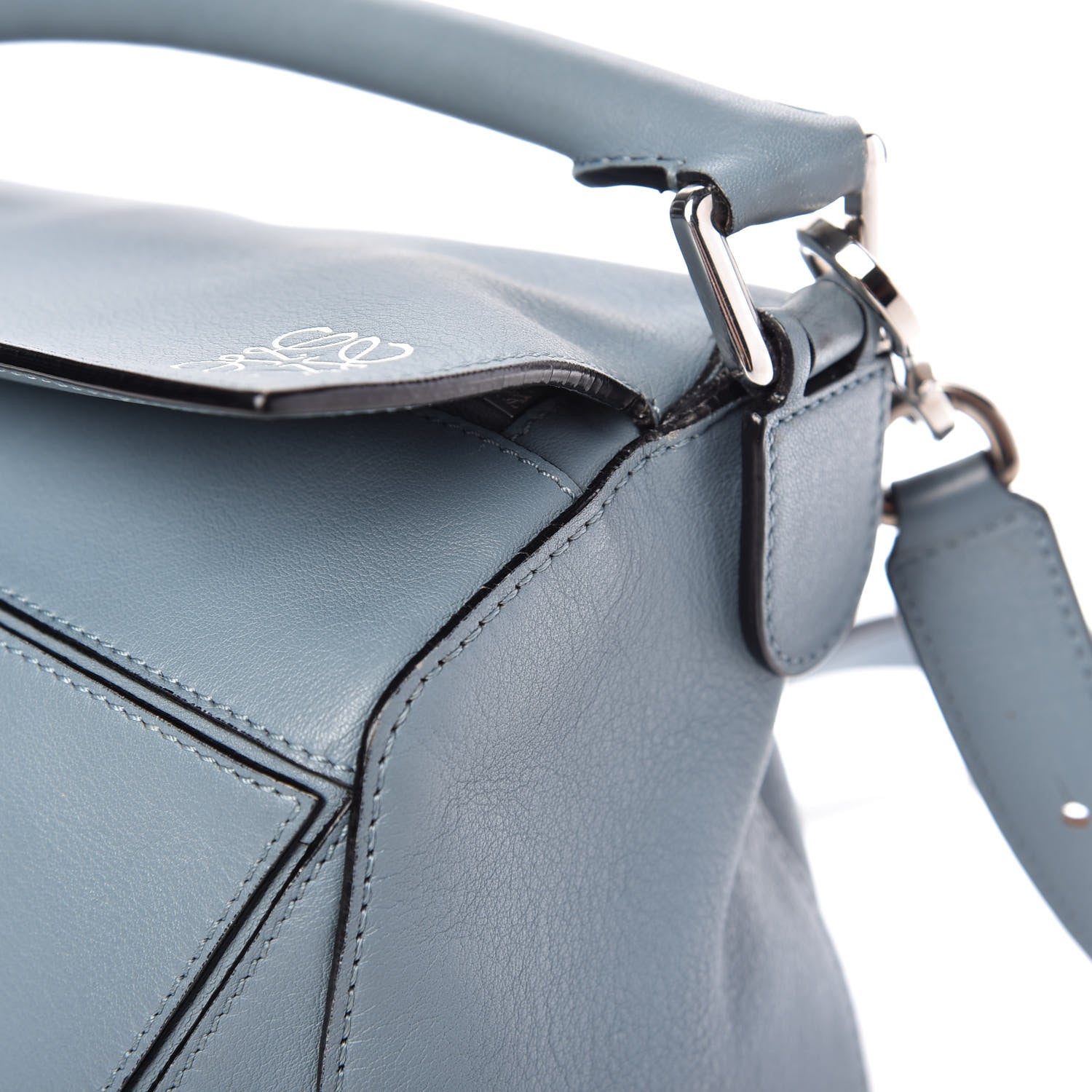 Loewe Calfskin Medium Puzzle Bag Stone Blue 9 of 14