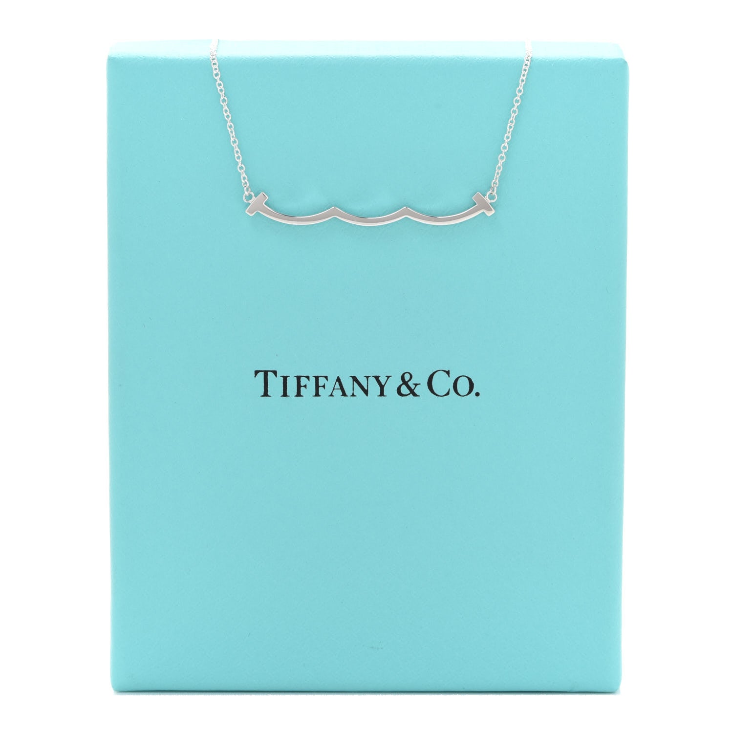 Tiffany Sterling Silver Small T Wave Pendant Necklace 7 of 7