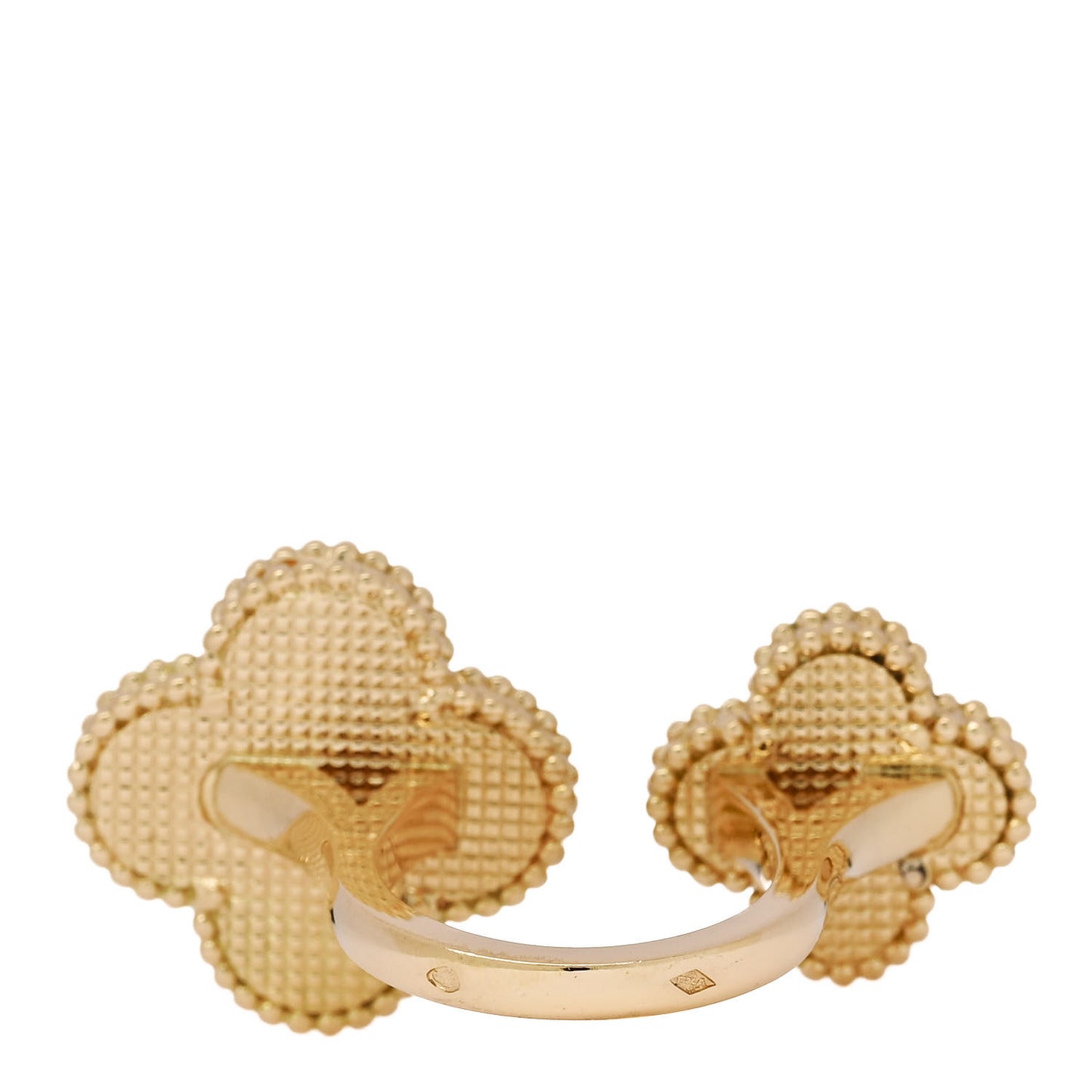 18K Yellow Gold Mother of Pearl Magic Alhambra Between the Finger Ring 52 6